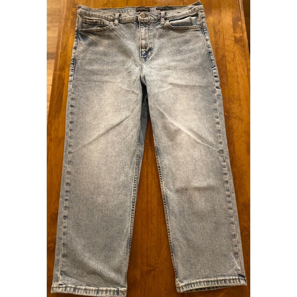 Banana Republic Premium Denim High Rise Straight Light Wash Jeans 32 Short - Picture 7 of 11